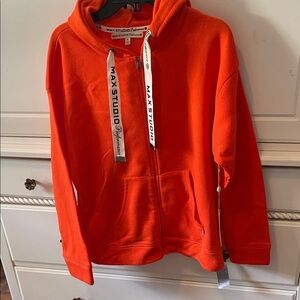 Max Studio Kids Vibrant Orange Zip-Up Hoodie